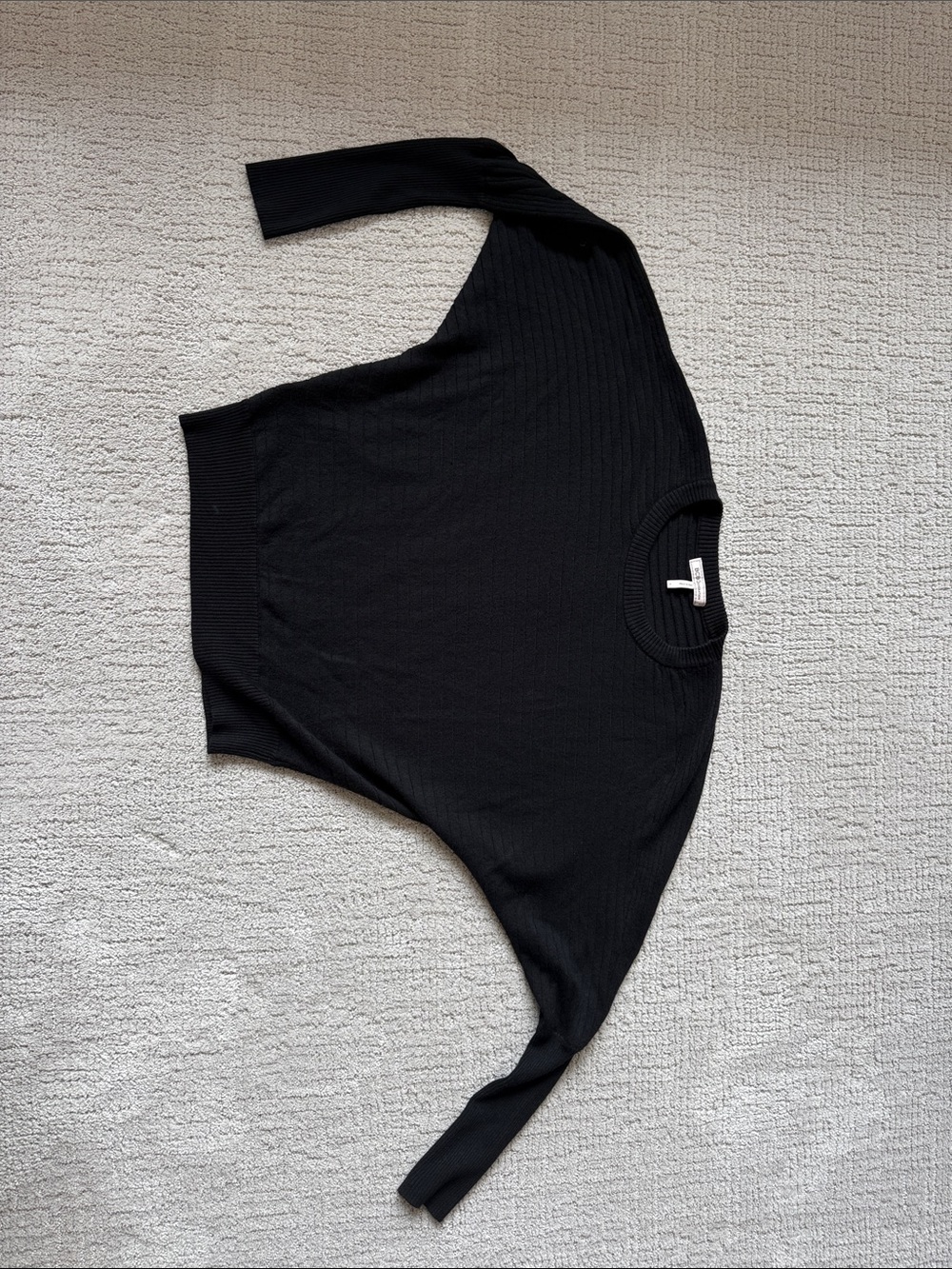 BCBGeneration Black Ribbed Knit Crewneck